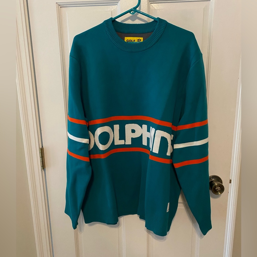 Golf Wang Miami Dolphins jacquard pull over sweater, size XL. Unisex NWT